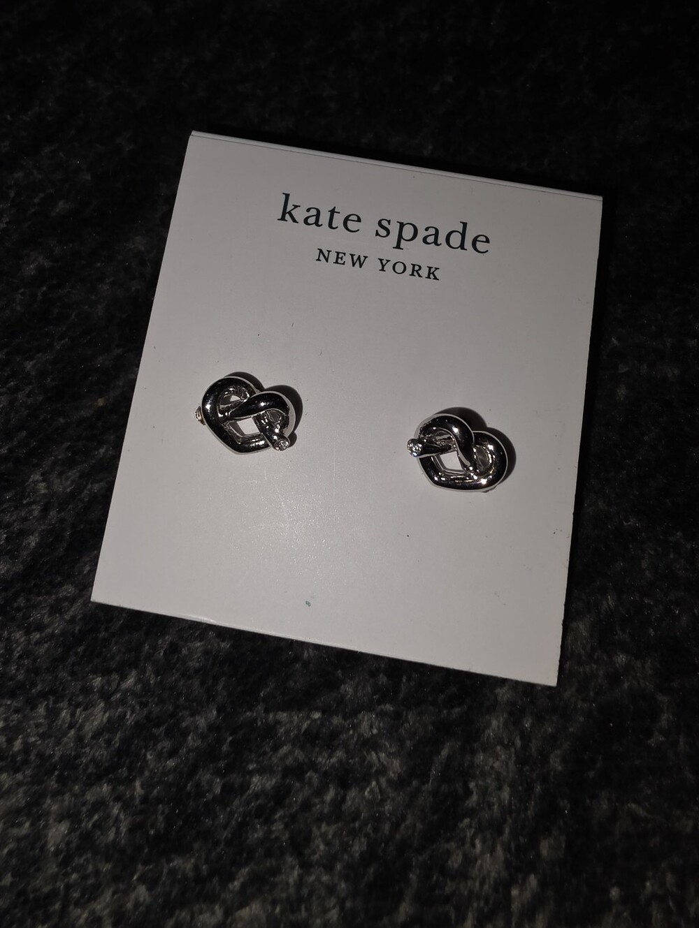 Nwt Kate Spade Knot Earrings Silver